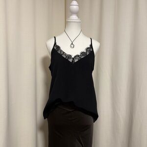 ZARA Black Lace Trim Cami Top
